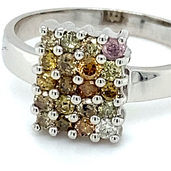 Fancy Colored Diamonds 1.00ct Solid 14K Gold Ring - Picture 6 of 6